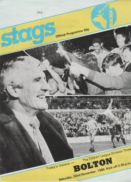 Mansfield Town v Bolton Wanderers 22-Nov-1986