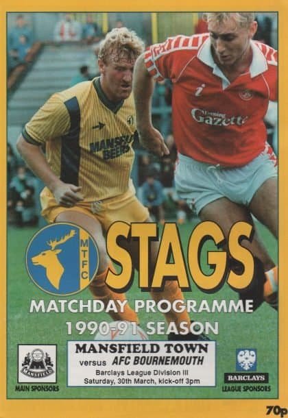 Mansfield Town v AFC Bournemouth  30-Mar-1991
