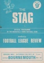 Mansfield Town v Bournemouth 12-Oct-1968
