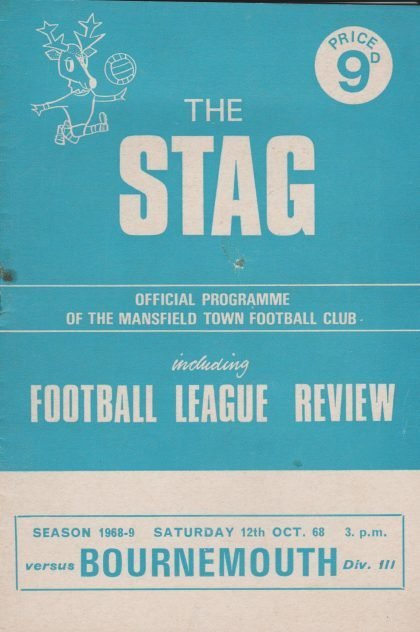 Mansfield Town v Bournemouth 12-Oct-1968