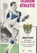 Oldham Athletic v Brentford 30-Nov-1963