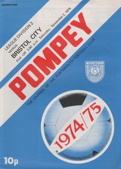 Portsmouth v Bristol City 02-Nov-1974