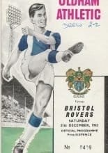 Oldham Athletic v Bristol Rovers  21-Dec-1963