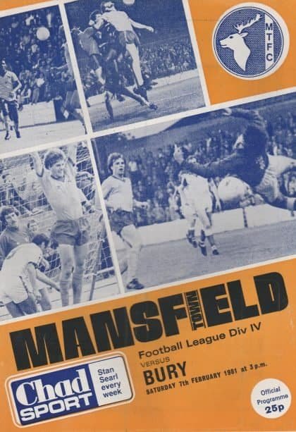 Mansfield Town v Bury  07-Feb-1981