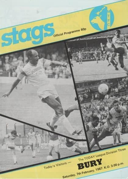 Mansfield Town v Bury 07-Feb-1987