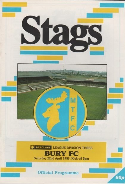 Mansfield Town v Bury  22-Apr-1989