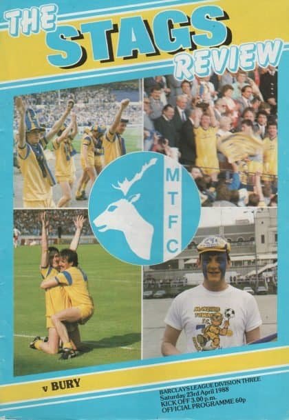 Mansfield Town v Bury 23-Apr-1988