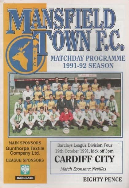 Mansfield Town v Cardiff City 19-Oct-1991