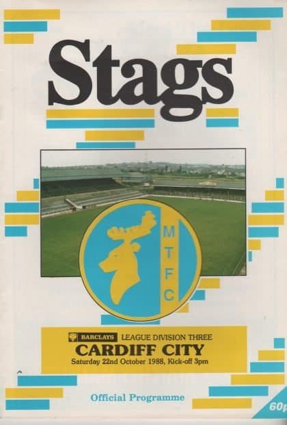 Mansfield Town v Cardiff City  22-Oct-1988