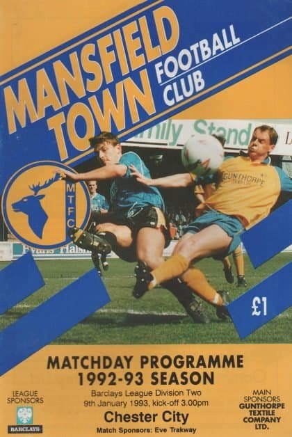 Mansfield Town v Chester City  09-Jan-1993