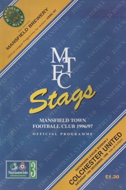 Mansfield Town v Colchester United 14-Dec-1996