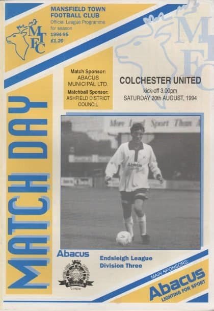 Mansfield Town v Colchester United 20-Aug-1994