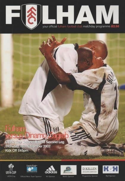 Fulham v Dinamo Zagreb 14-Nov-2002