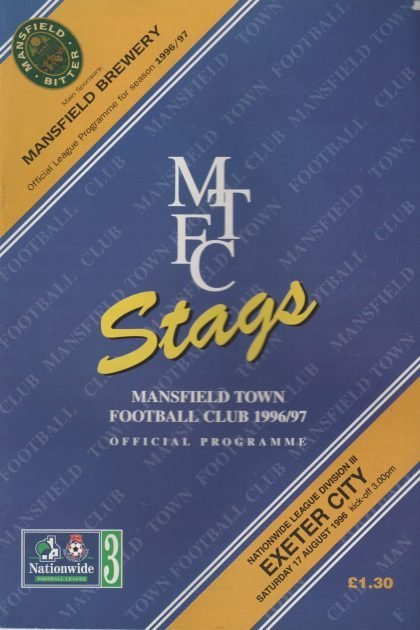 Mansfield Town v Exeter City 17-Aug-1996