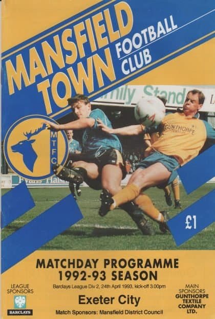 Mansfield Town v Exeter City  24-Apr-1993