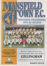 Mansfield Town v Gillingham 23-Nov-1991
