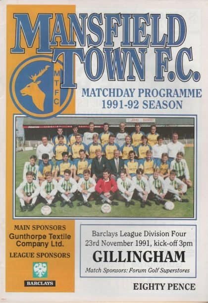 Mansfield Town v Gillingham 23-Nov-1991