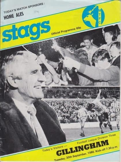 Mansfield Town v Gillingham 30-Sep-1986