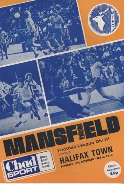Mansfield Town v Halifax Town  15-Nov-1980