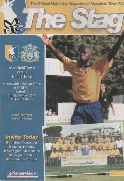 Mansfield Town v Halifax Town  09-Sep-2000