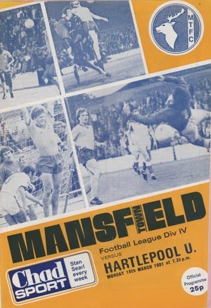 Mansfield Town v Hartlepool United 16-Mar-1981