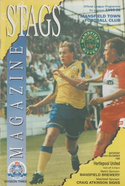 Mansfield Town v Hartlepool United  23-Dec-1995