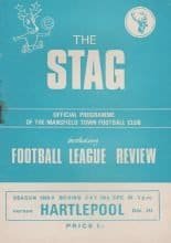 Mansfield Town v Hartlepool United 26-Dec-1968