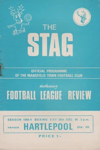 Mansfield Town v Hartlepool United 26-Dec-1968