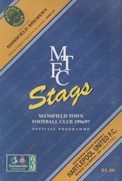 Mansfield Town v Hartlepool United 31-Mar-1997