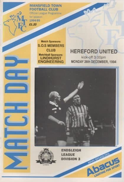 Mansfield Town v Hereford United 26-Dec-1994