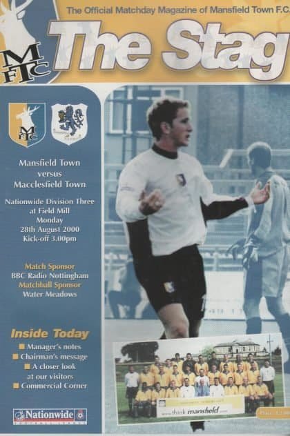 Mansfield Town v Macclesfield Town 28-Aug-2000