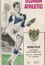 Oldham Athletic v Mansfield Town  20-Oct-1962