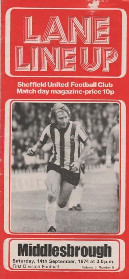 Sheffield United v Middlesbrough  14-Sep-1974