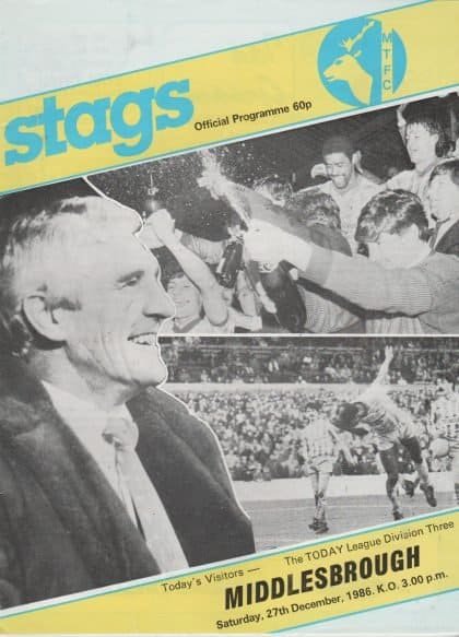 Mansfield Town v Middlesbrough 27-Dec-1986