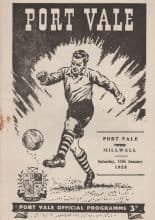 Port Vale v Millwall 11-Jan-1958