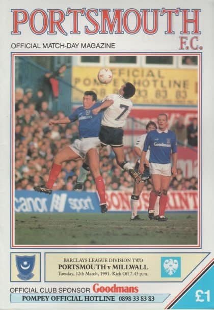 Portsmouth v Millwall 12-Mar-1991