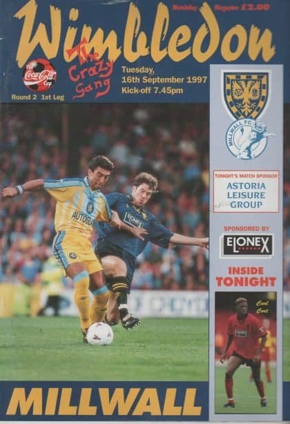 Wimbledon v Millwall  16-Sep-1997