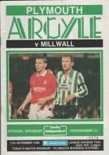 Plymouth Argyle v Millwall 17-Nov-1990