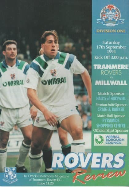 Tranmere Rovers v Millwall 17-Sep-1994