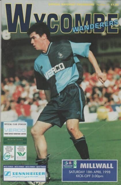 Wycombe Wanderers v Millwall  18-Apr-1998