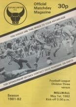 Oxford United v Millwall  01-May-1982