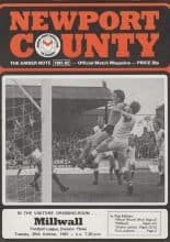 Newport County v Millwall  20-Oct-1981
