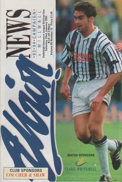 West Bromwich Albion v Millwall  22-Jan-1994