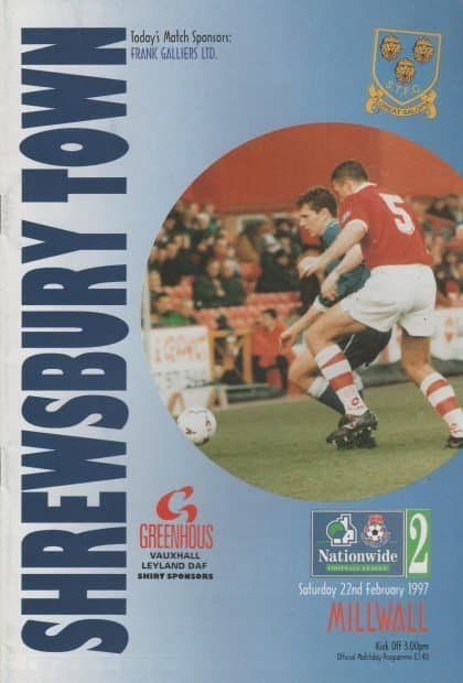 Shrewsbury Town v Millwall 22-Feb-1997