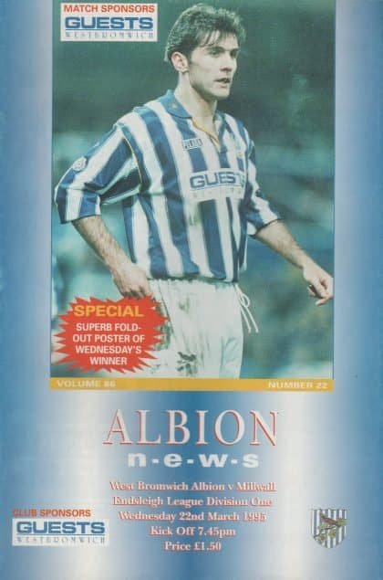 West Bromwich Albion v Millwall  22-Mar-1995
