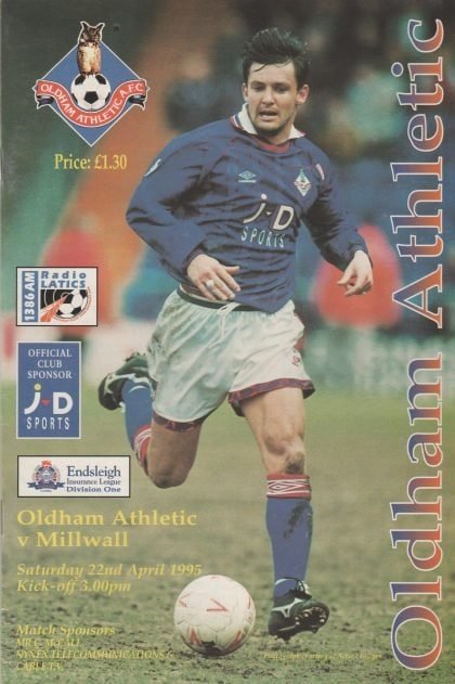 Oldham Athletic v Millwall  22-Apr-1995