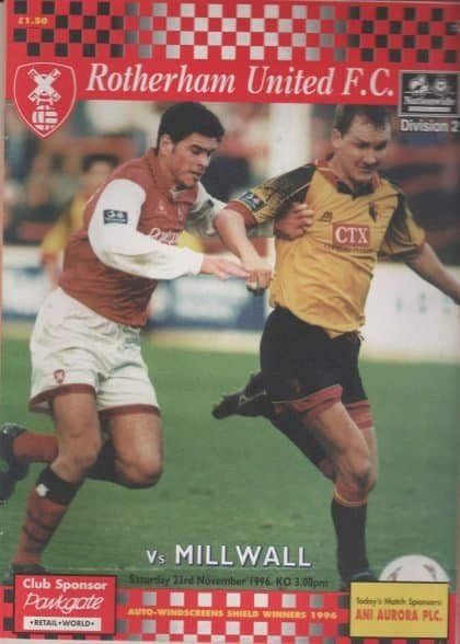 Rotherham United v Millwall 23-Nov-1996
