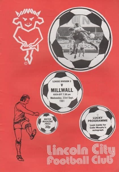 Lincoln City v Millwall  23-Sep-1981