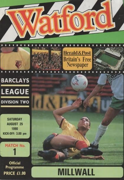 Watford v Millwall 25-Aug-1990