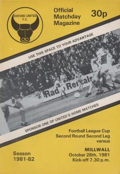 Oxford United v Millwall  28-Oct-1981